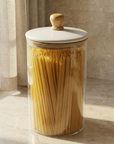 Γυάλινο Δοχείο Αποθήκευσης με Καπάκι από Mango Wood (Classic)