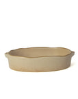 Oval Stoneware Oven Dish with Natural Finish