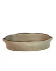 Oval Stoneware Oven Dish with Natural Finish