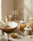 Γυάλινο Δοχείο Αποθήκευσης με Καπάκι από Mango Wood (Classic)